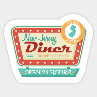 Retro New Jersey Diner Sign Sticker